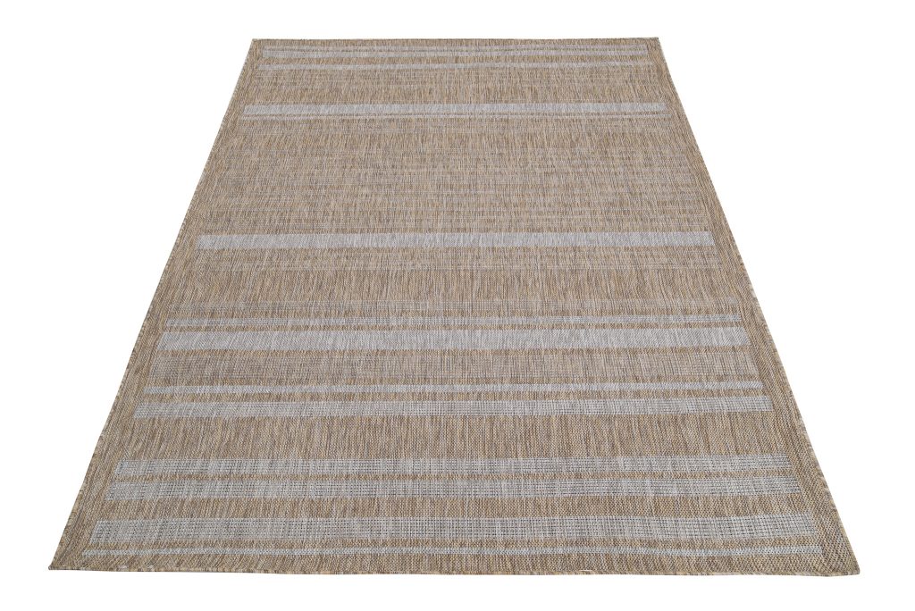 Tappeto Melissa Marrone Grigio Strisce Interno Esterno