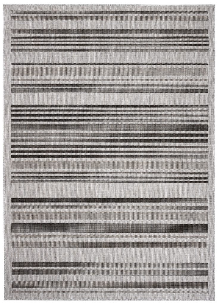 Tappeto Melissa Grigio Nero Strisce Interno Esterno