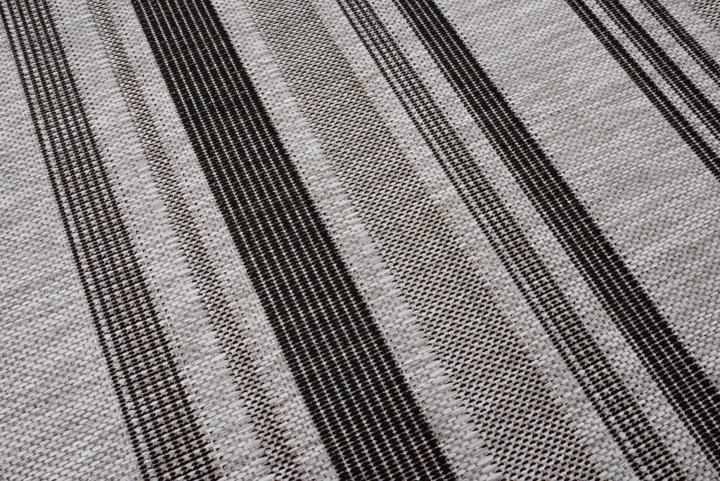 Tappeto Melissa Grigio Nero Strisce Interno Esterno