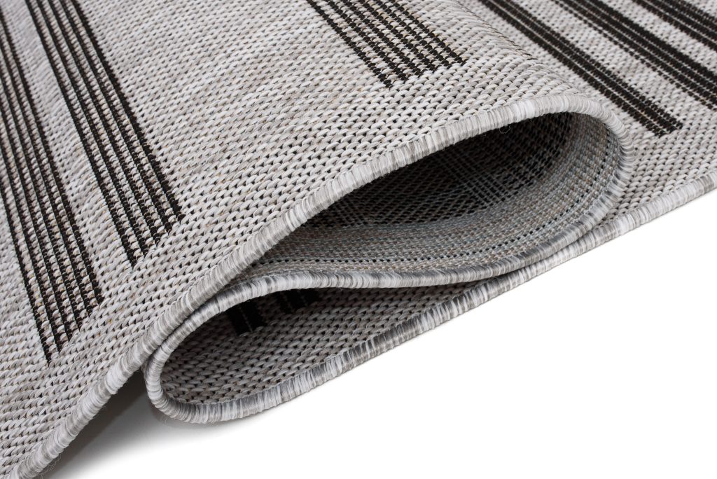 Tappeto Melissa Grigio Nero Strisce Interno Esterno