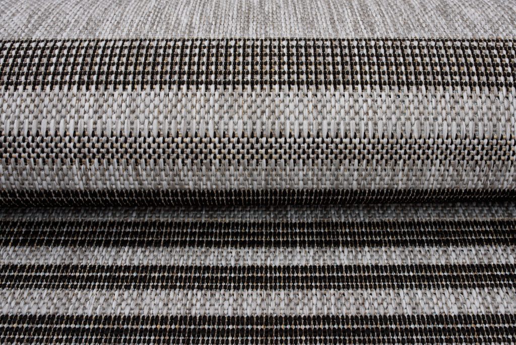Tappeto Melissa Grigio Nero Strisce Interno Esterno