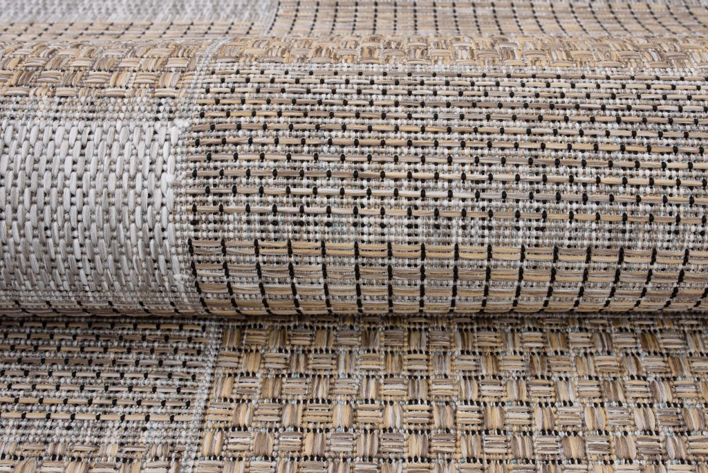 Tappeto Melissa Marrone Grigio Rettangoli Interno Esterno