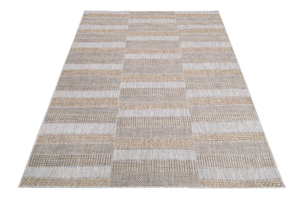 Tappeto Melissa Marrone Grigio Rettangoli Interno Esterno