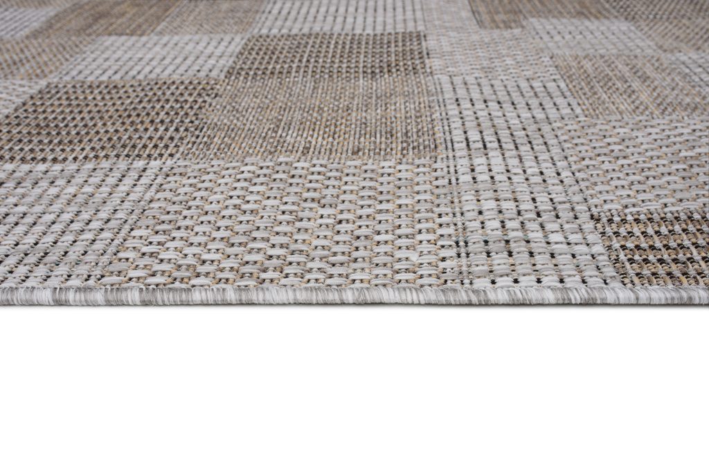 Tappeto Melissa Marrone Grigio Quadrati Interno Esterno