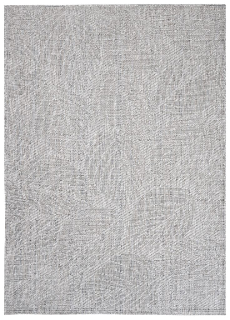 Tappeto Melissa Grigio Melange Foglie Interno Esterno
