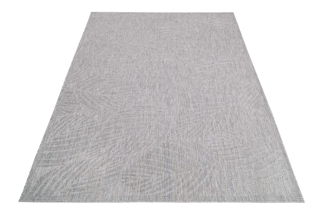 Tappeto Melissa Grigio Melange Foglie Interno Esterno