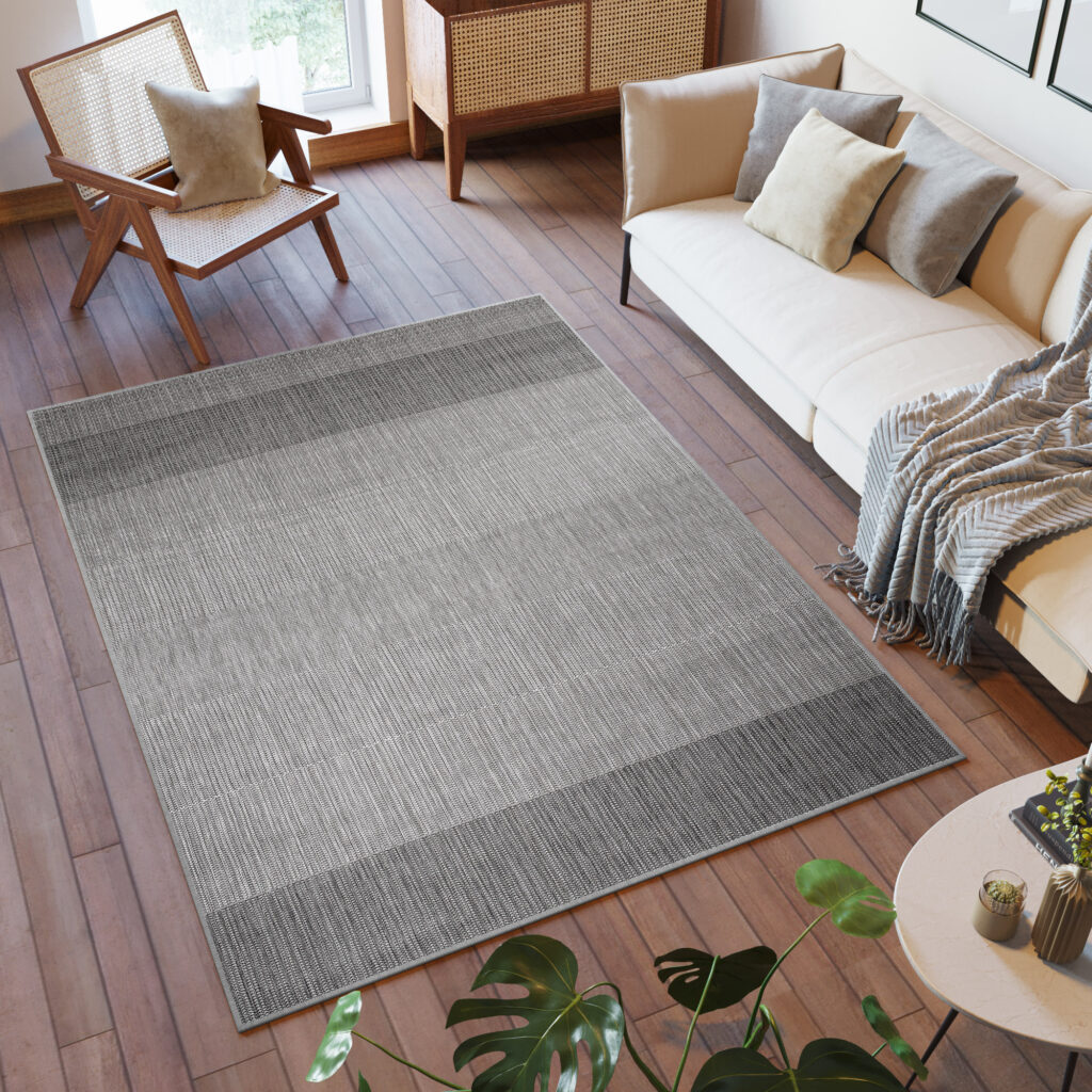 Tappeto Capri Moderno Design Grigio Esterno Interno