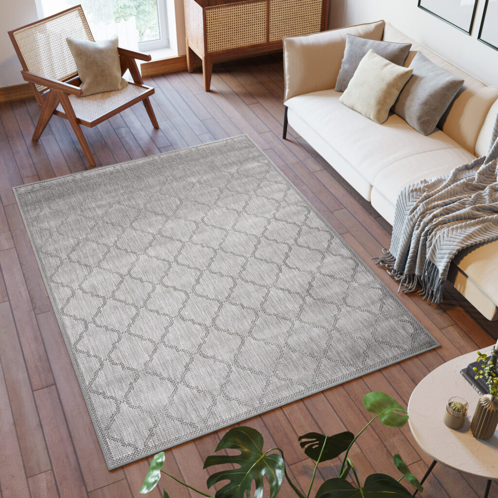 Tappeto Capri Moderno Marocchino Design Grigio  Esterno Interno
