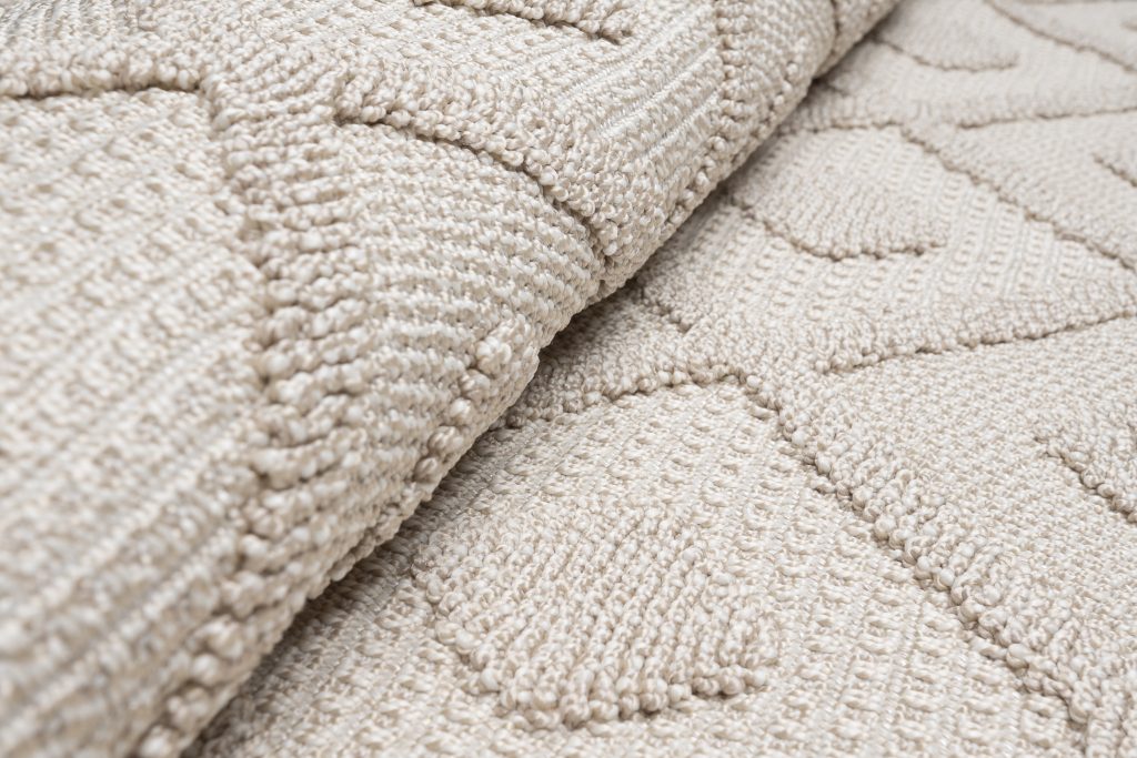 Tappeto Timber Indoor Outdoor Beige Rombi con Frange