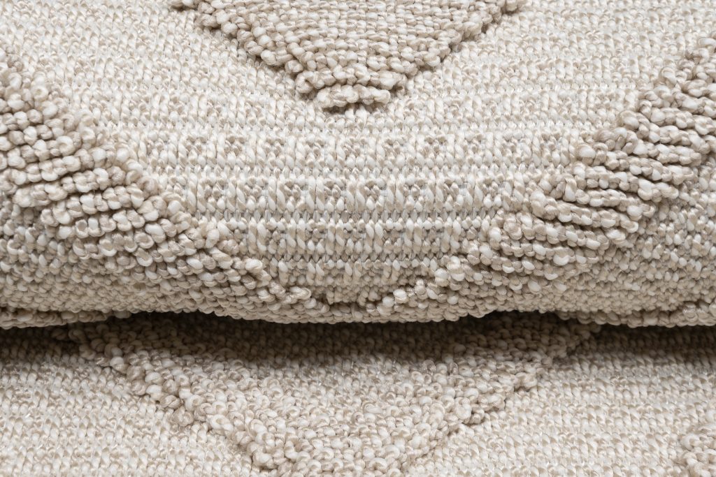 Tappeto Timber Indoor Outdoor Beige Rombi con Frange