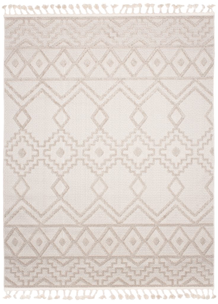 Tappeto Timber Indoor Outdoor Beige Marocchino con Frange