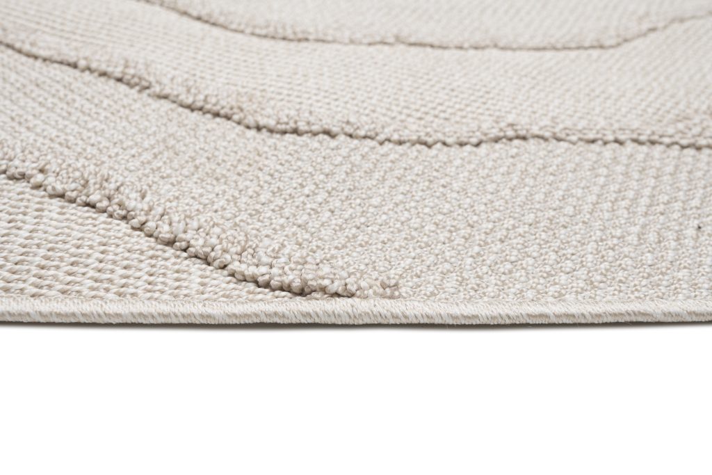 Tappeto Timber Indoor Outdoor Beige Zig-Zag con Frange