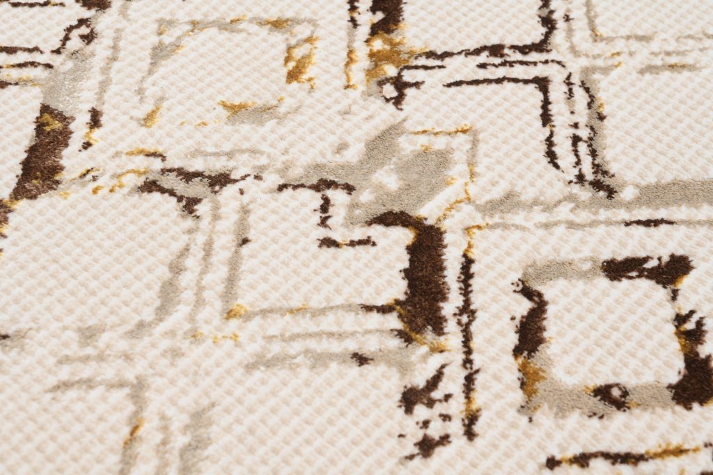 Tappeto Golden Crema Oro Rombi Sfumature