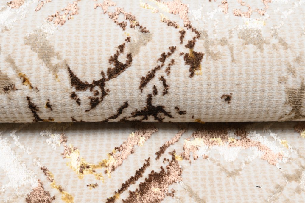 Tappeto Golden Crema Oro Rombi Sfumature