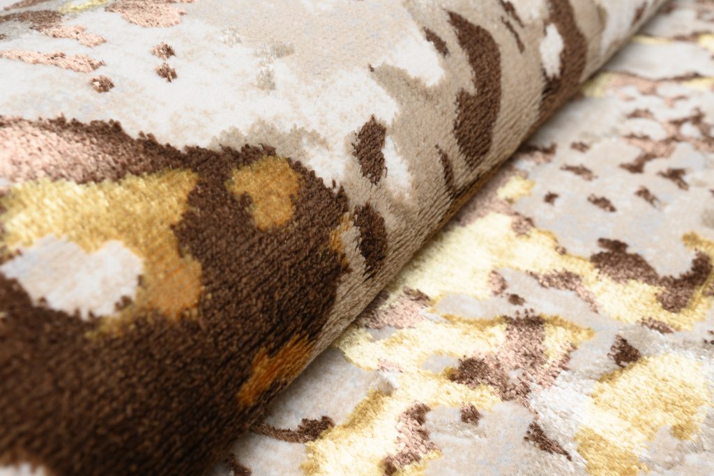 Tappeto Golden Crema Oro Astratto