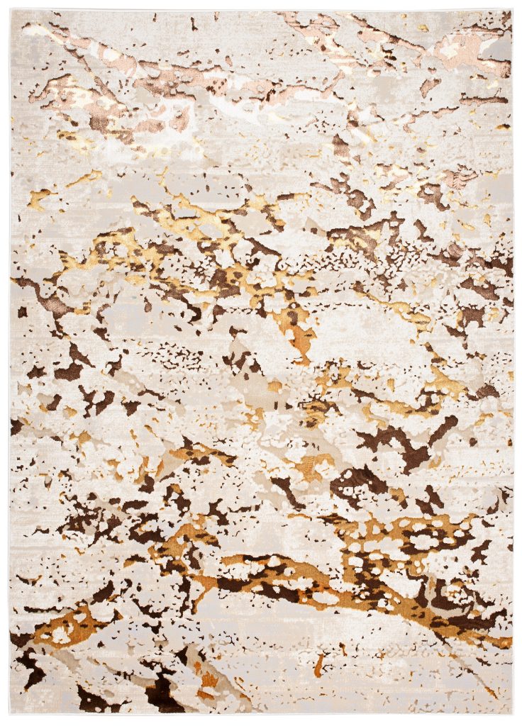 Tappeto Golden Crema Oro Astratto