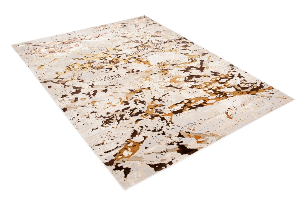 Tappeto Golden Crema Oro Astratto