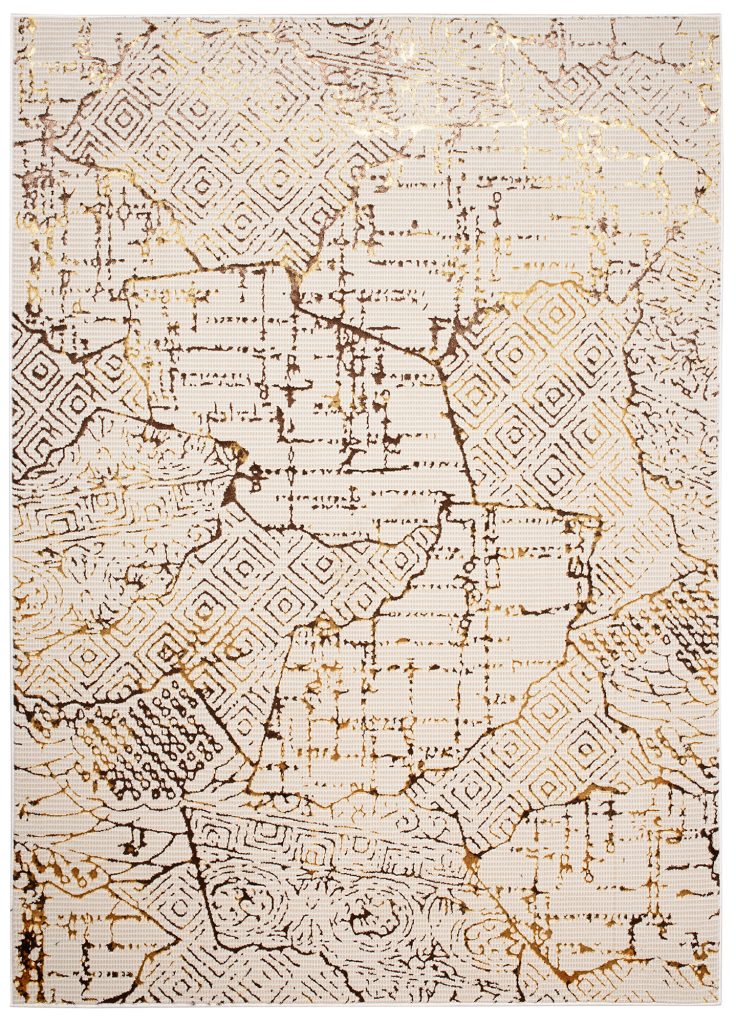 Tappeto Golden Crema Oro Patchwork