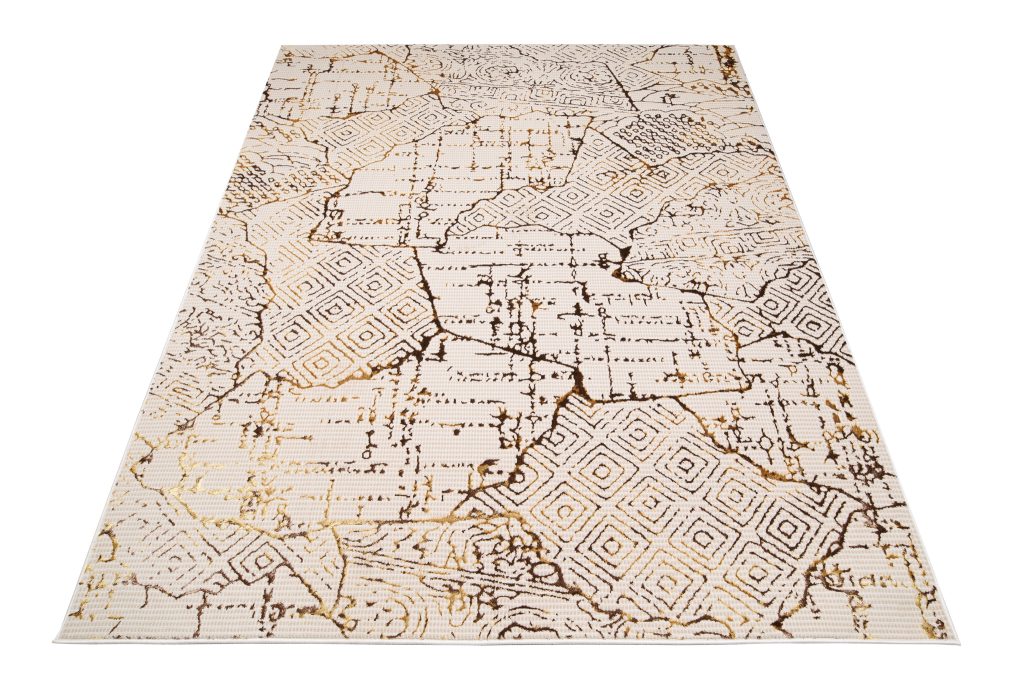 Tappeto Golden Crema Oro Patchwork