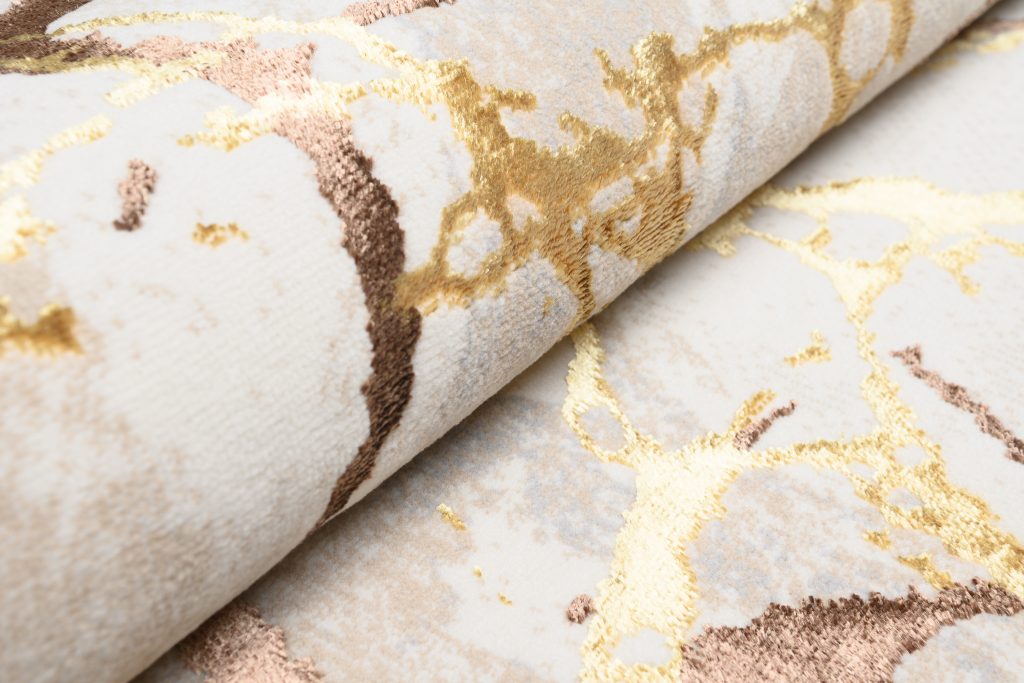 Tappeto Golden Crema Oro Marrone Linee