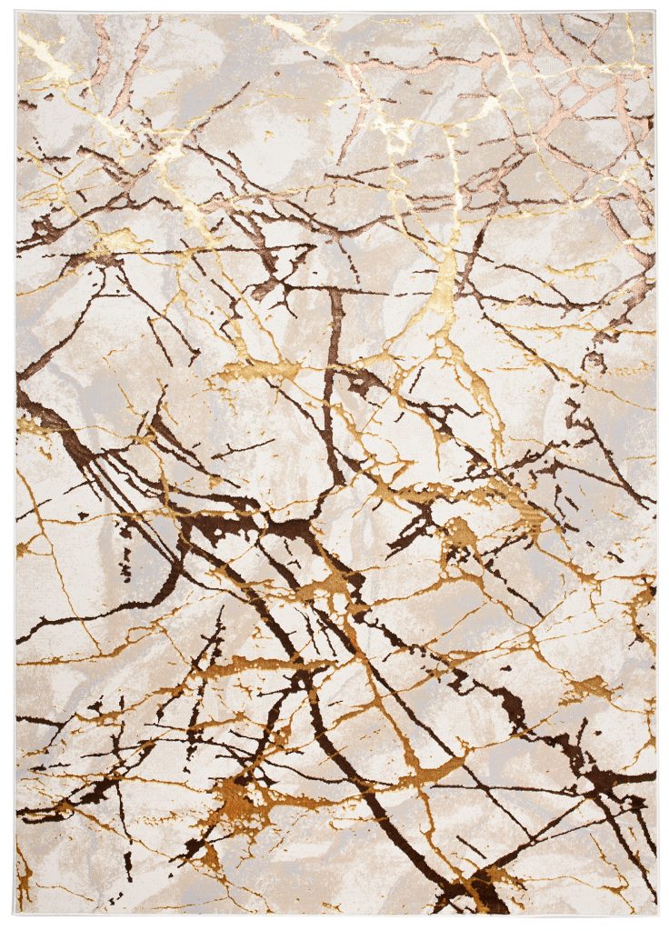 Tappeto Golden Crema Oro Marrone Linee