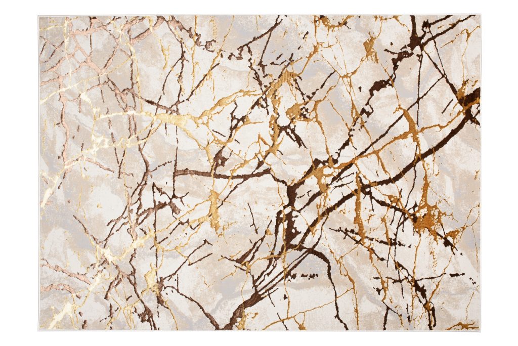 Tappeto Golden Crema Oro Marrone Linee