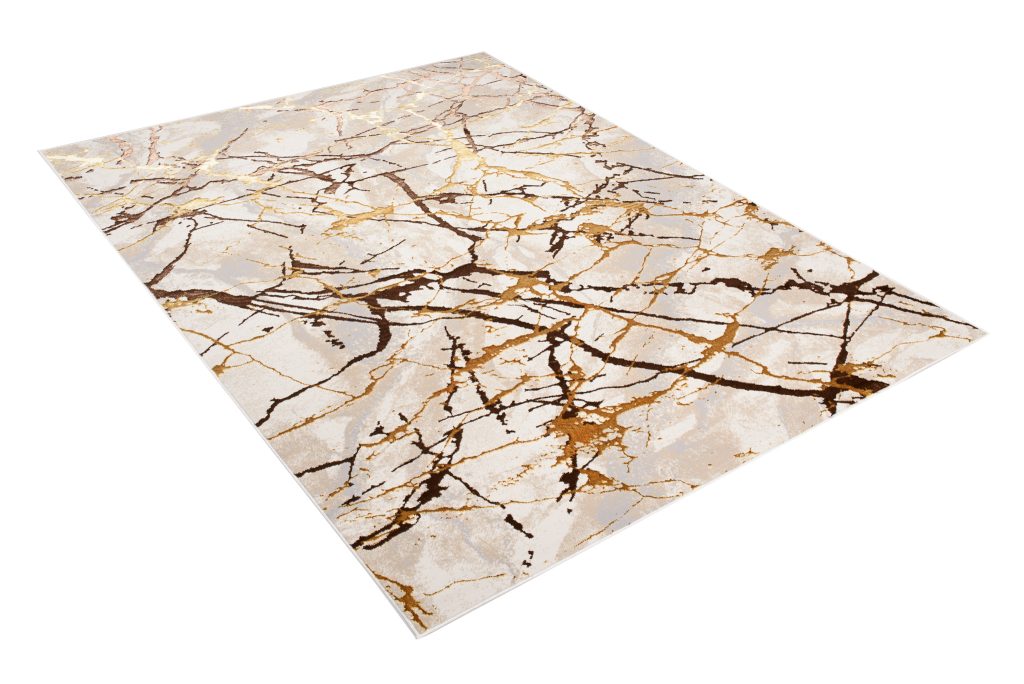 Tappeto Golden Crema Oro Marrone Linee