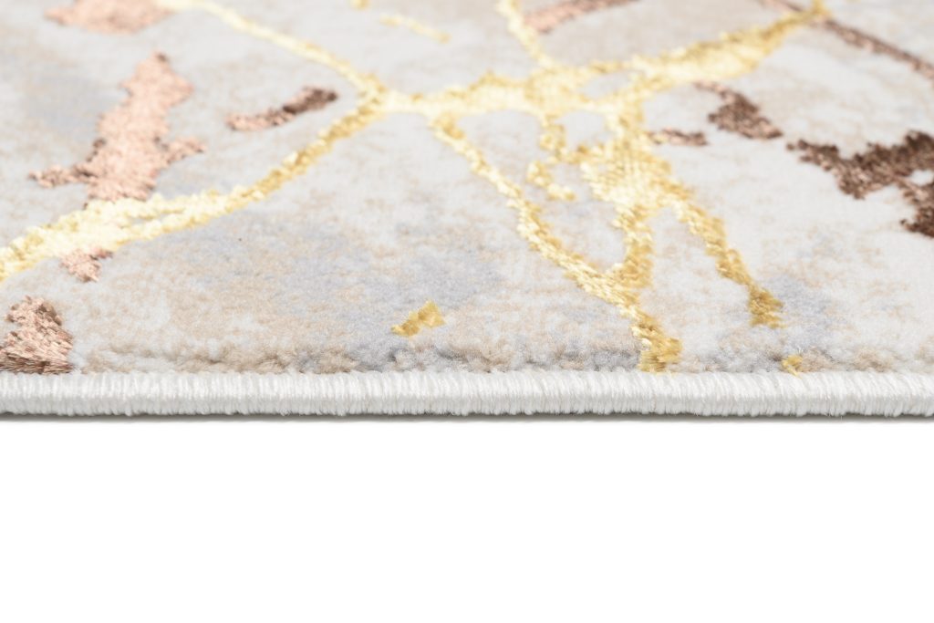 Tappeto Golden Crema Oro Marrone Linee