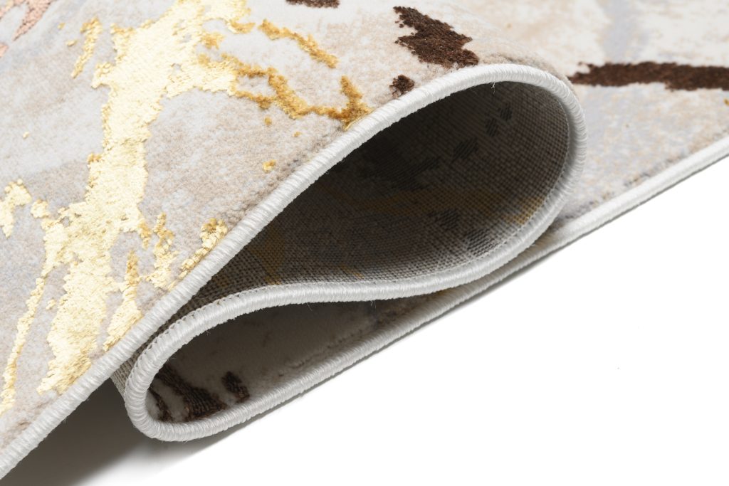 Tappeto Golden Crema Oro Marrone Linee