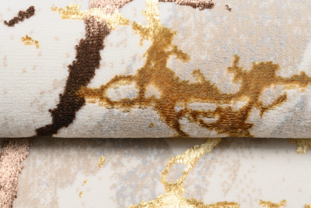 Tappeto Golden Crema Oro Marrone Linee