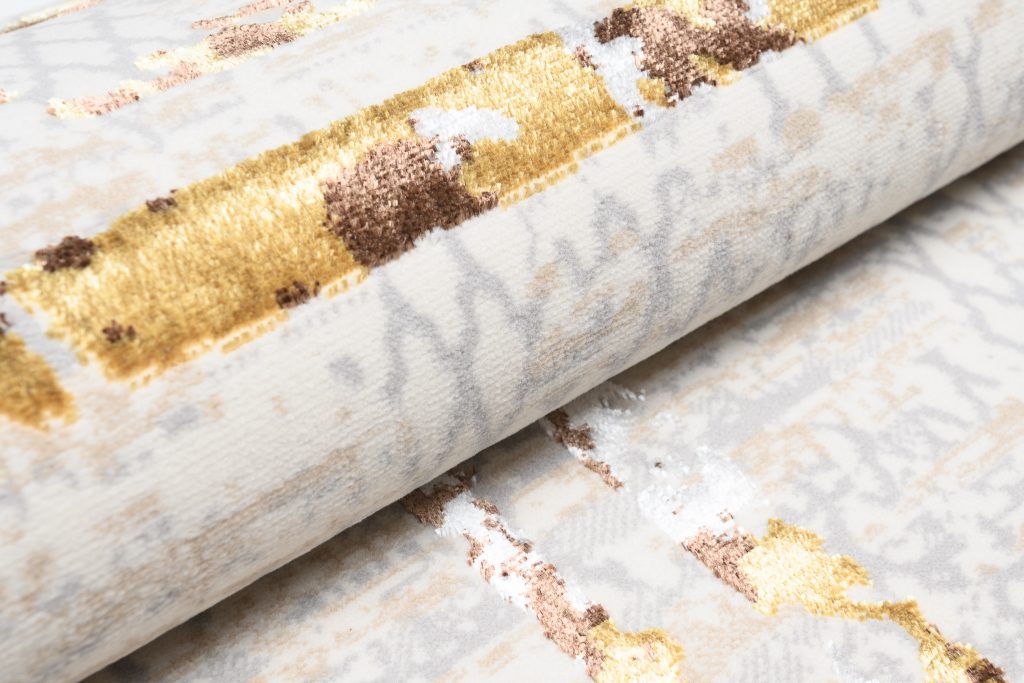 Tappeto Golden Crema Oro Cornice Sfumature