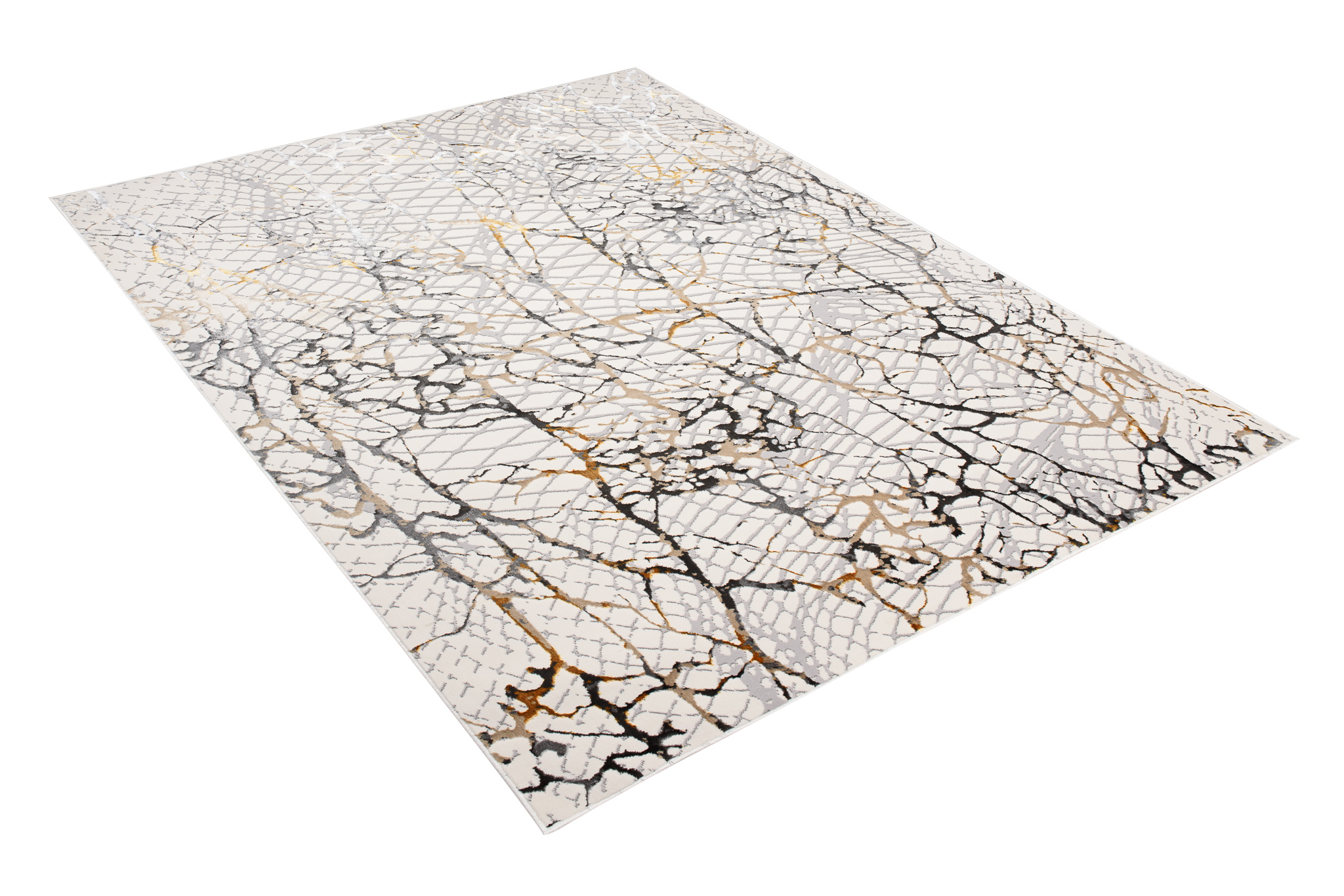 Tappeto Golden Crema Oro Gigio Pelle di Serpente