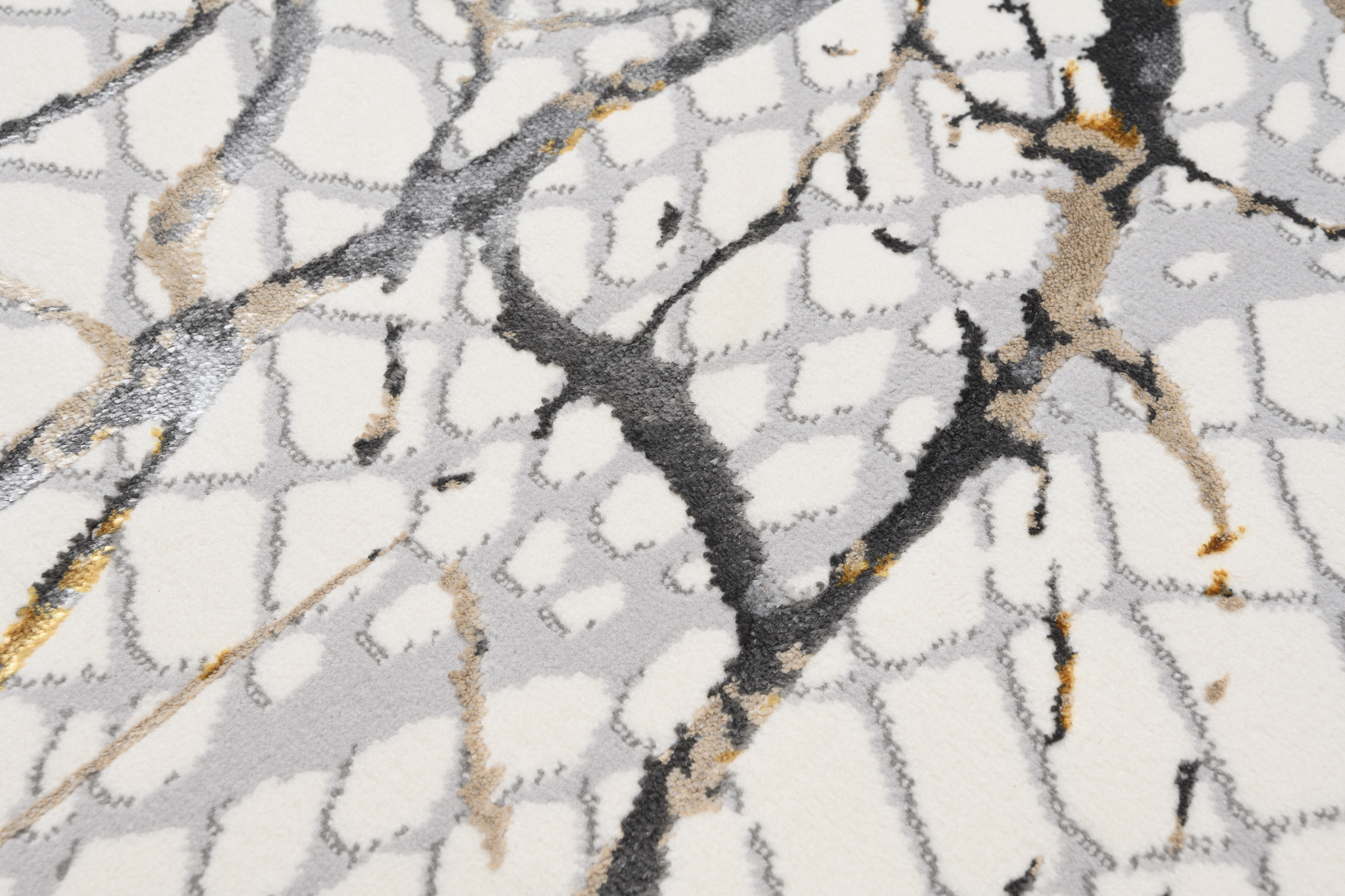 Tappeto Golden Crema Oro Gigio Pelle di Serpente