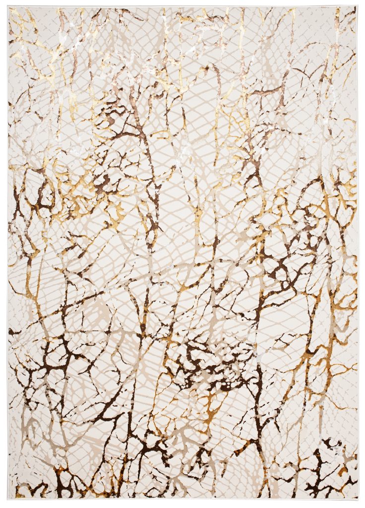 Tappeto Golden Crema Oro Marrone Pelle di Serpente