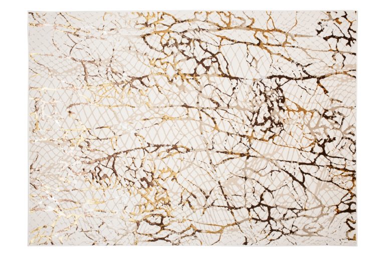 Tappeto Golden Crema Oro Marrone Pelle di Serpente