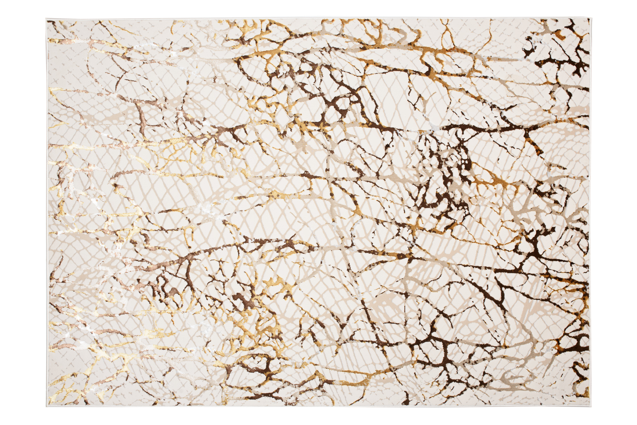 Tappeto Golden Crema Oro Marrone Pelle di Serpente