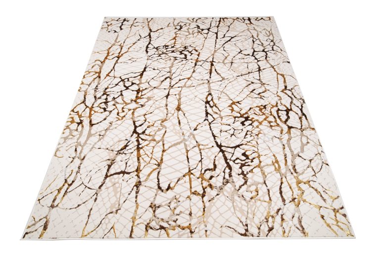 Tappeto Golden Crema Oro Marrone Pelle di Serpente