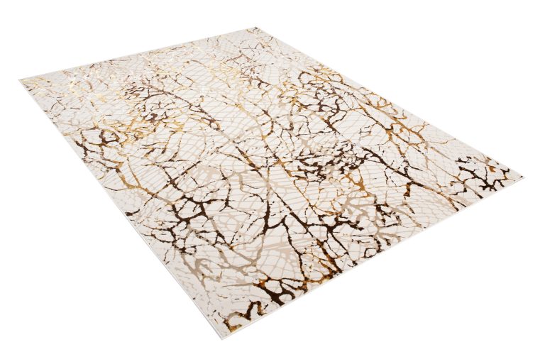 Tappeto Golden Crema Oro Marrone Pelle di Serpente