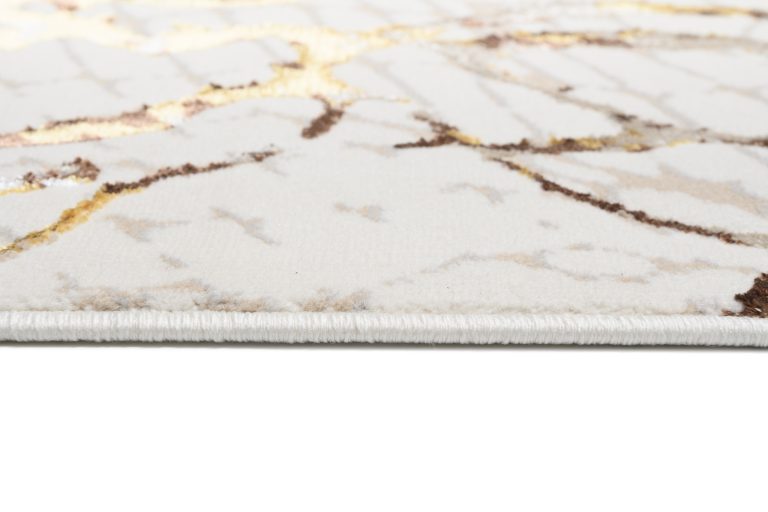 Tappeto Golden Crema Oro Marrone Pelle di Serpente