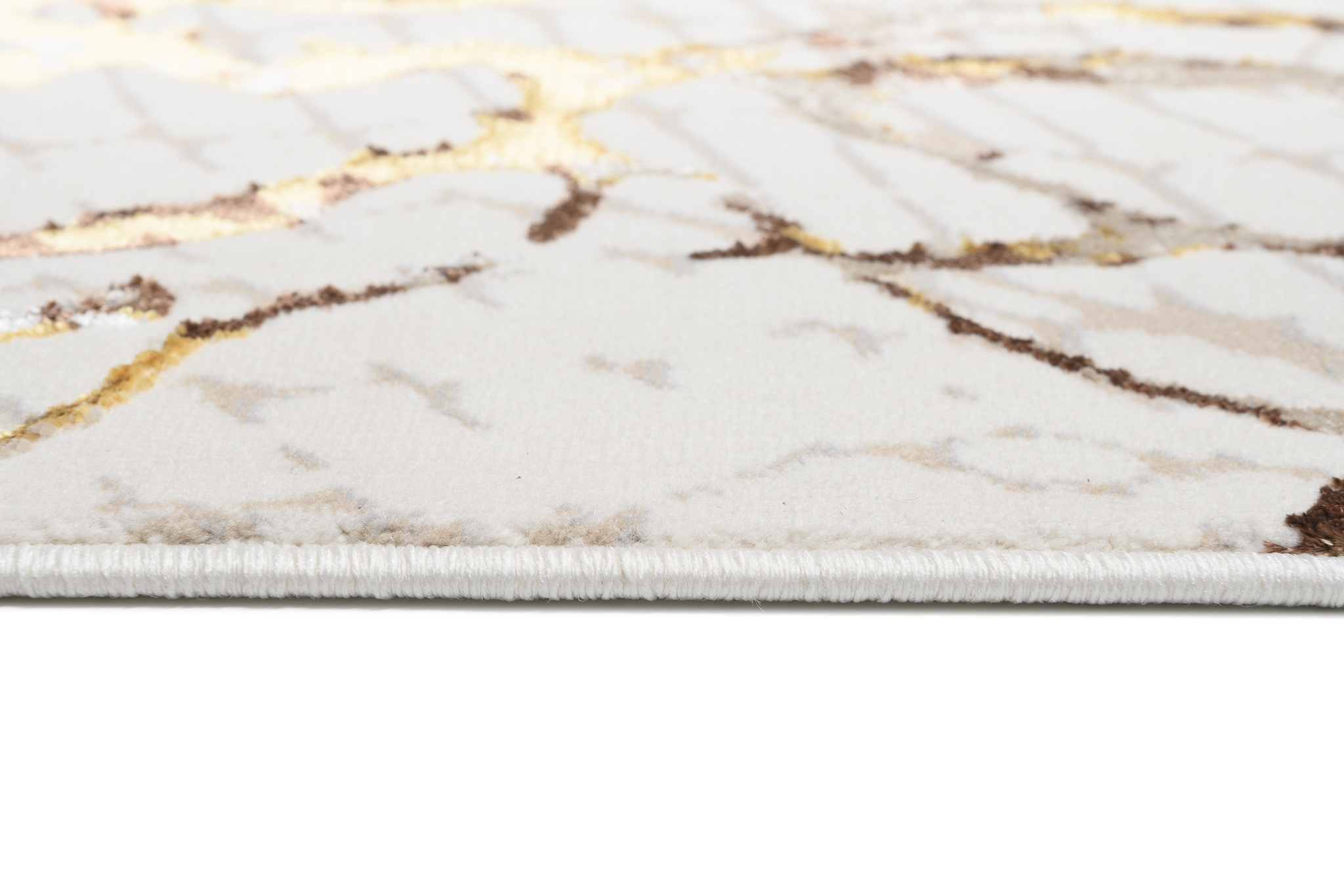 Tappeto Golden Crema Oro Marrone Pelle di Serpente