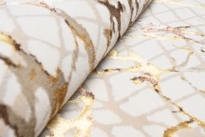 Tappeto Golden Crema Oro Marrone Pelle di Serpente