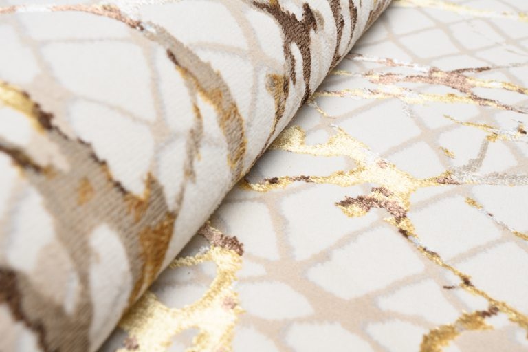 Tappeto Golden Crema Oro Marrone Pelle di Serpente