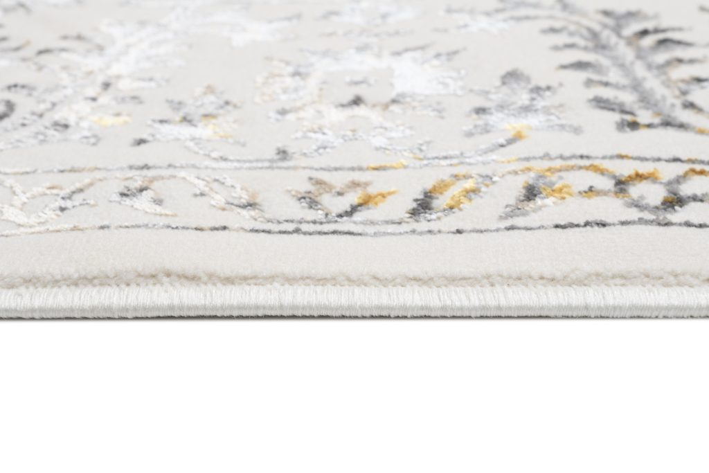 Tappeto Golden Crema Oro Grigio Vintage Cornice