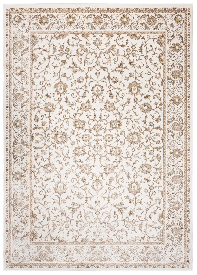 Tappeto Hera Vintage Crema Beige Cornice Effetto 3D