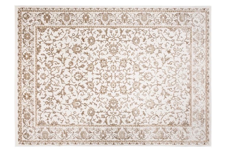 Tappeto Hera Vintage Crema Beige Cornice Effetto 3D