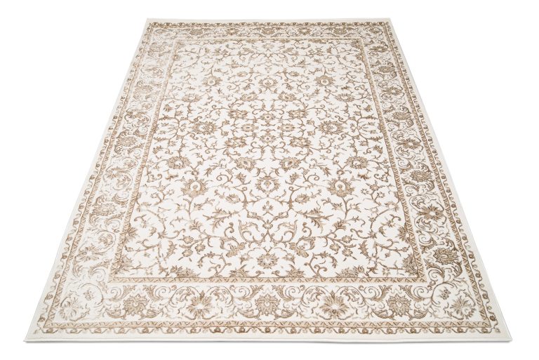 Tappeto Hera Vintage Crema Beige Cornice Effetto 3D