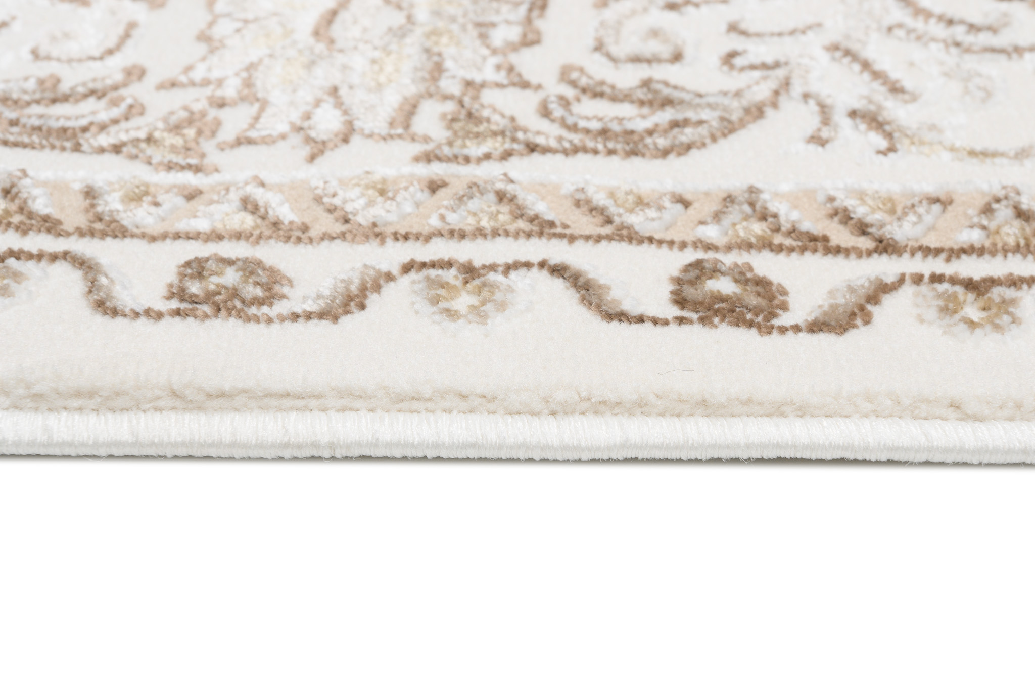 Tappeto Hera Vintage Crema Beige Cornice Effetto 3D