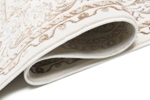 Tappeto Hera Vintage Crema Beige Cornice Effetto 3D