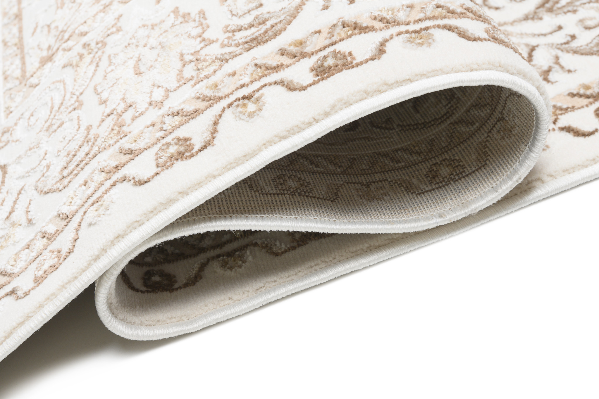 Tappeto Hera Vintage Crema Beige Cornice Effetto 3D
