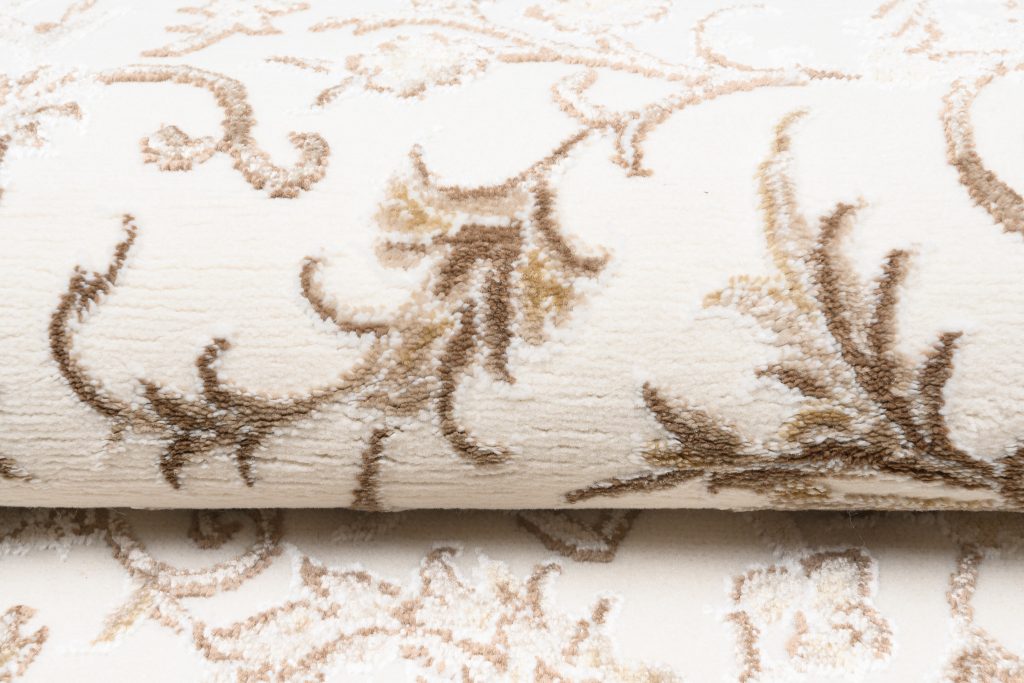 Tappeto Hera Vintage Crema Beige Cornice Effetto 3D